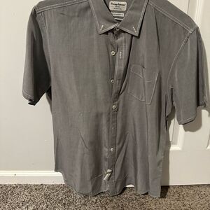 Tommy Bahama Gray & Peach Men's Shirt -Short Sleeve - Large Lot of 2